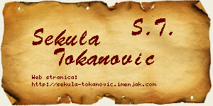 Sekula Tokanović vizit kartica